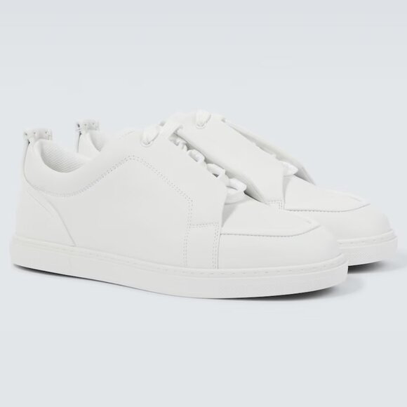 Christian Louboutin JIMMY FLAT Mens Leather Trainers Sneakers Shoes White - Picture 3 of 16